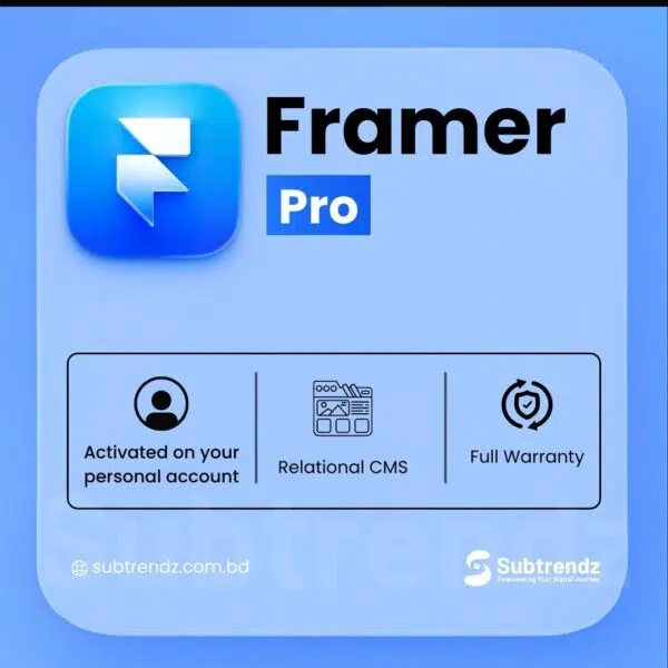 Framer Pro 12 Month Subscription | Annual Plan at Best Price in Bangladesh | Instant Activation