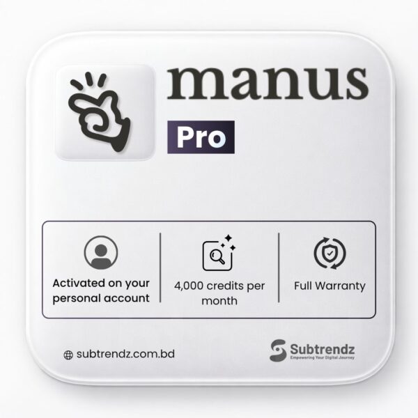 Manus AI Pro 12 Month Subscription | Annual Plan at Best Price in Bangladesh | Instant Activation