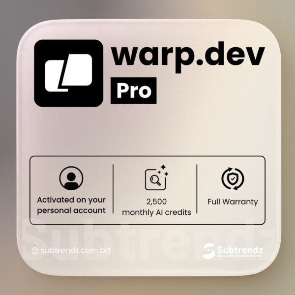 Warp Build 12 Month Subscription | Annual Plan at Best Price in Bangladesh | Instant Activation
