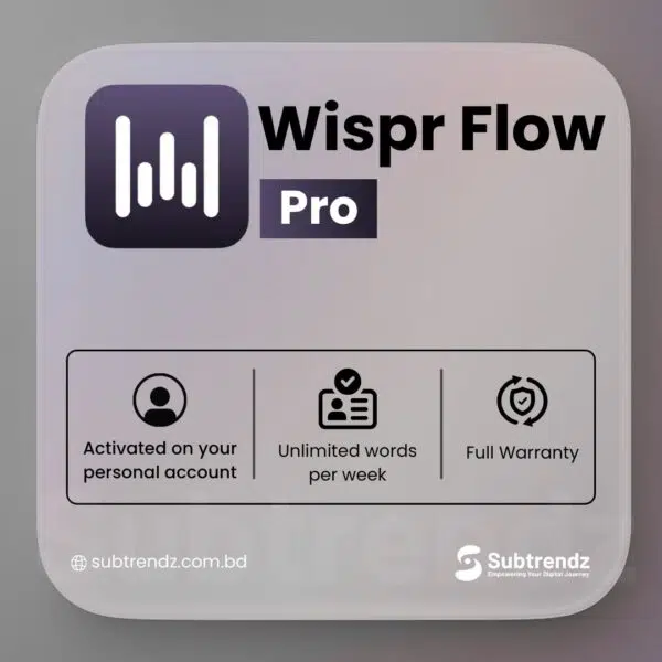 Wispr Flow Pro 12 Month Subscription | Annual Plan at Best Price in Bangladesh | Instant Activation
